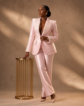 Ensemble blazer deux pièces, ensemble deux pièces perlé, ensemble blazer perlé