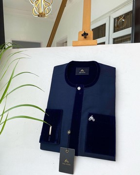 A navy blue senator kaftan