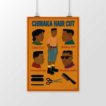 Affiche Murale-Coupe de cheveux Chinaka