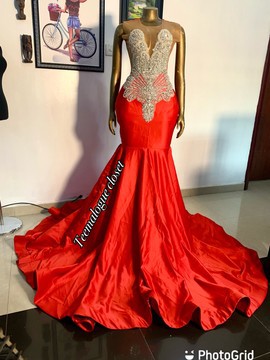Red shimmery clairvoyant dress prom dresses