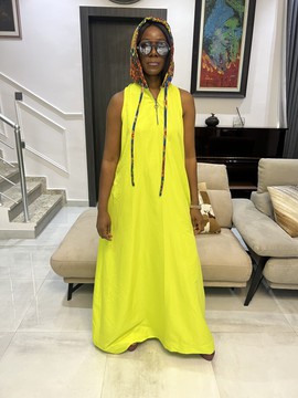 Yellow Fit and Flared Maxi Dress