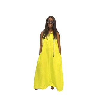 Yellow Fit and Flared Maxi Dress