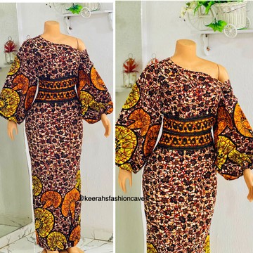 Ankara print long pencil dress, African women gown, Africans  print dress