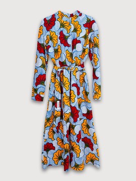 Abidjan long-sleeved shirt dress