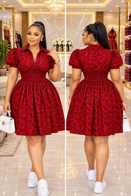 Robe évasée mi-longue africaine Bibitayo