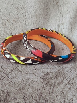 YEMOJA "S" bracelet in multicolored WAX fabric-loincloths