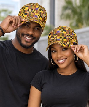African Heritage Kente Peaked Cap | Kente Fashion Accessory | Bynelo