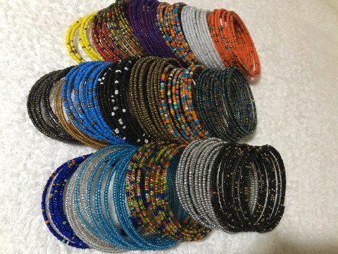 Wholesale bracelets /Spiral beaded bracelets/african jewerly/Zulu beads/20 bracelet