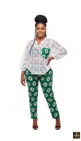 Adire &amp; Lace Two pieces set