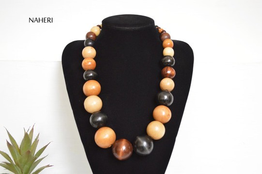 African Necklace Wooden Beads | One Size Fits All