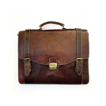 100% handmade genuine leather business briefcase.
