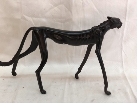 Décoration d’intérieur : sculpture de léopard de la jungle africaine en bois pour la maison