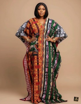 Sun-Kissed Kente Boubou|Bubu|Kaftan|Gown