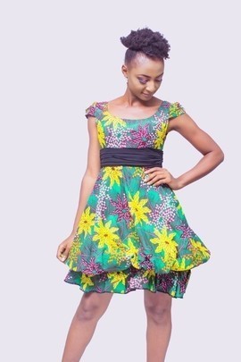 African Print Puffy Cocktail Dress, Ankara Cocktail Dress, African Prom Dress, African Dress