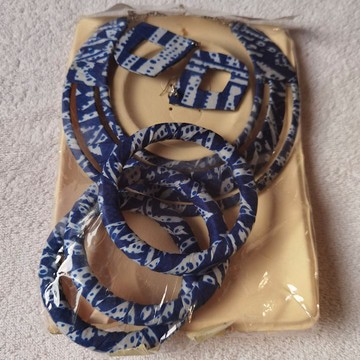 Parure Bijoux Ndop Cameroun Collier + Bracelets + Boucles d'oreilles Traditionnel