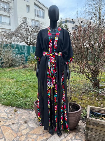Flowing kimono “Renaissance” bogolan print