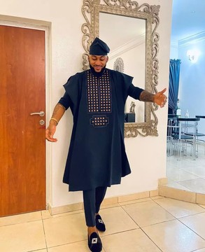 3 pièces, agbada traditionnel des hommes africains, costume avec pantalon assorti