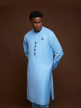 Men's Sky Blue Senator Set – Diamond Embroidery