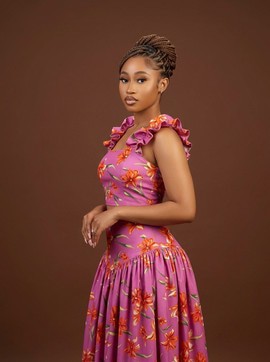 Floral two piece crop top and drop waist maxi skirts set