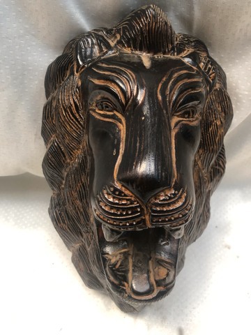 Tête de Lion en bois Sculpture, Sculptures murales, Décoration murale de cintre, Roi Lion, accessoire mural