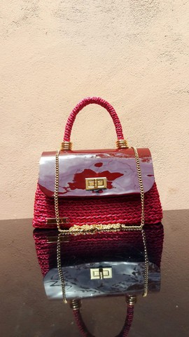 Sac de sortie et de bureau chic en cuir et macramé