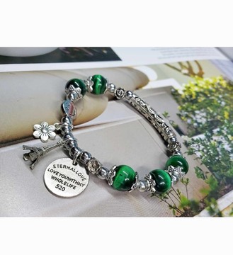 Green tiger's eye bracelet💚/natural stone/Madagascar