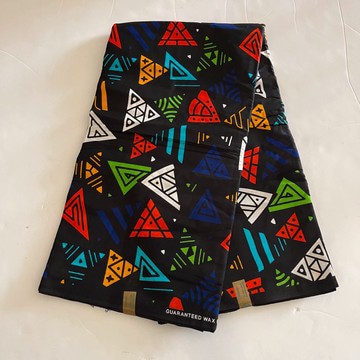 Multicolor Tribal Print Colorful Mixed Geometric Grid Design Abstract Cotton Fabric - By the Yard