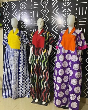 Batik Adire boubou Kaftan dress 100% cotton