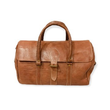 Handmade genuine leather travel bag with shoe compartment - Large weekend bag