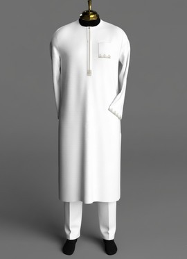 Tunique traditionnelle kaftan élégante blanc cassé