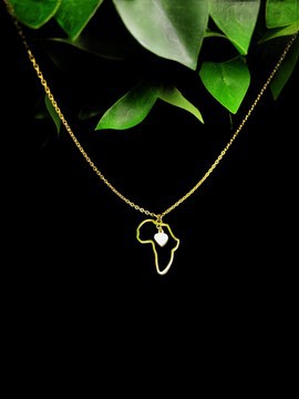 Mini Gold color  african map necklace