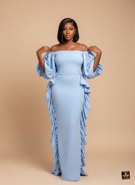 Robe à volants pour dîner|soirée|événement professionnel| Gown