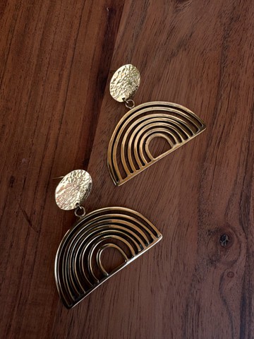 Brass stud earrings