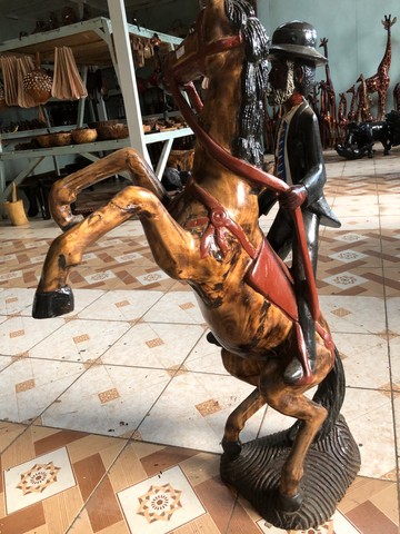Stallion horse rider sculpture/ horse riding sculpture