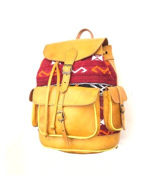 Yellow natural leather bag