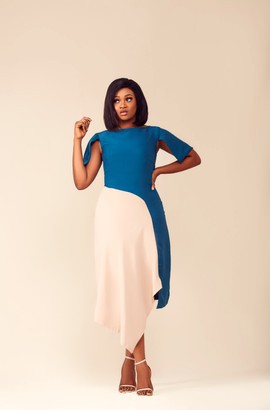 TARA DRESS GREEN/NUDE