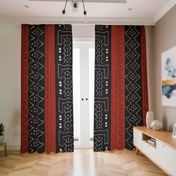 Trident Multicolored Tribal Blackout Curtains (Two-Piece) LARGER SIZES AVAILABLE