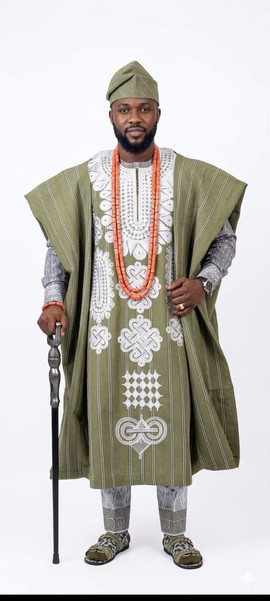 Aso oke Agbada with embroidery