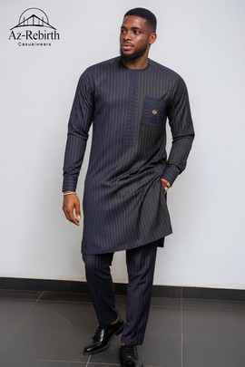 Kaftan africain à rayures