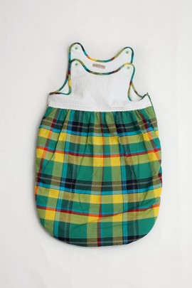 Madras Sleeping Bag Green Handmade. 0 to 12 months