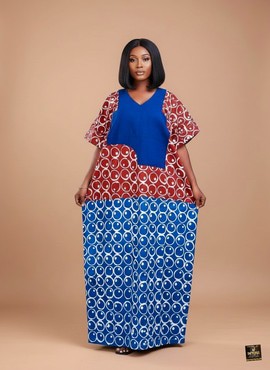 Caftan à bulles bicolore