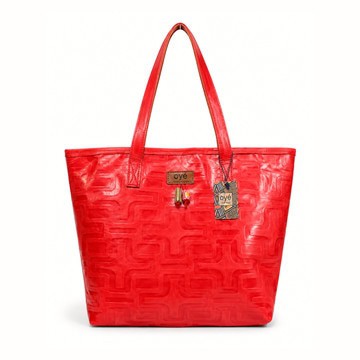 Buuba Red Leather Tote-Large