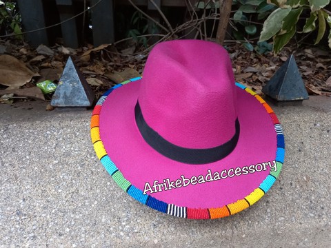 fedora hats, Beaded fedora, African fedora