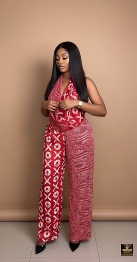 Cowl-Neck Halter Top &amp; Trousers Set