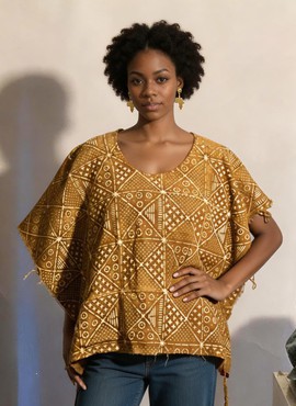 Mudcloth Shrug for Women - African Cloth Cropped Top