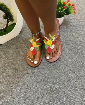 Kenyan Beaded Sandals /Masai Sandals / Maasai Slippers / African Beaded Shoes