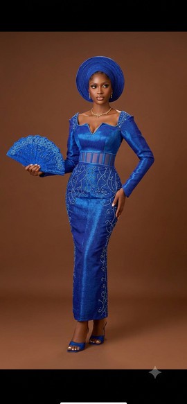Women's Royal Blue Corset Gown