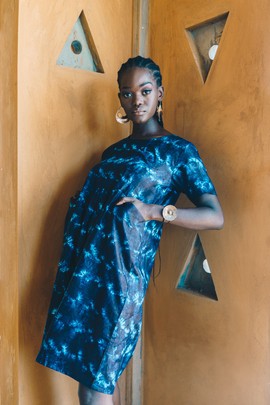 Robe Nyéléni en indigo