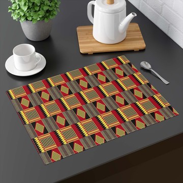 (TWO PIECES) Tabletop Placemat African Kente Print (MORE SIZES AVAILABLE)