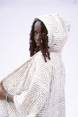 White Frequency Hooded Cloak (Pre-Order)